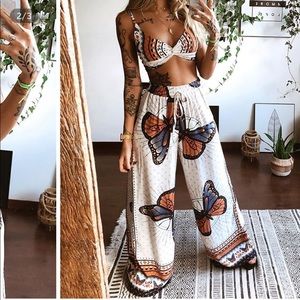 Butterfly 2 Piece Pant Set sz S